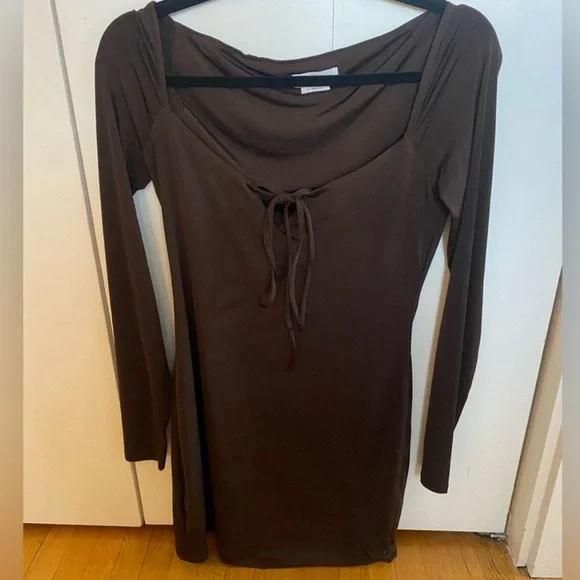 Lovers + Friends “Mack” Chocolate Brown Mini Dress - Size Medium - Picture 1 of 4